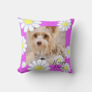 Daisy Simple Violet Photo Cushion