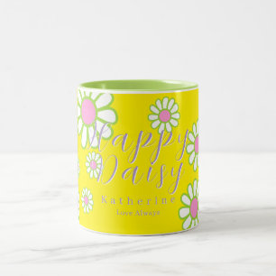 Daisy Simple Yellow Two-Tone Coffee Mug