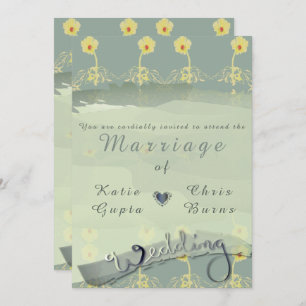 Daisy Slate Wedding Invitation