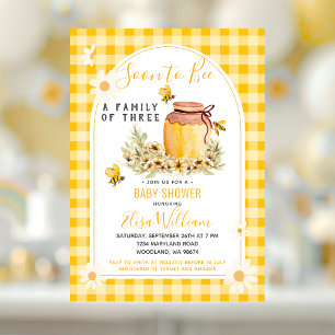 Daisy Soon to Bee a Family of 3 Baby Shower  Invitation