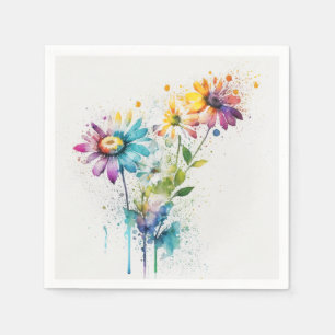 Daisy Spatter, vivid colours,  Napkin