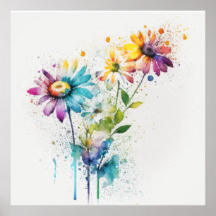 Daisy Spatter, vivid colours, wall art