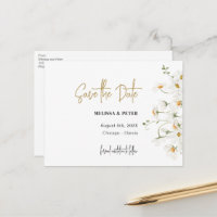Daisy spring blooms save the date postcard