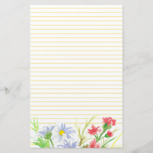 Daisy Stationery Letter Writing Watercolor Flowers