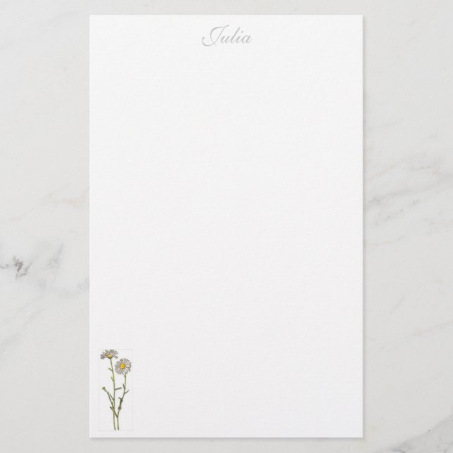 Daisy stationery - personalised (Front)