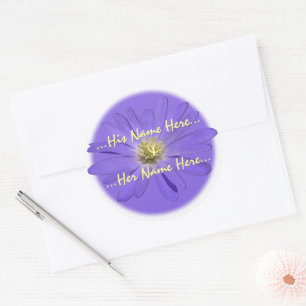 Daisy Stickers Personalised Purple Daisy Stickers