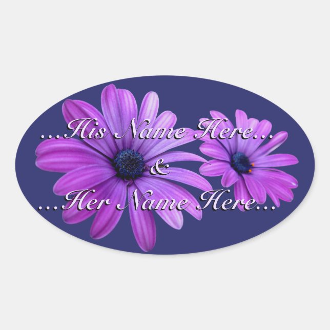 Daisy Stickers Personalised Purple Daisy Stickers (Front)