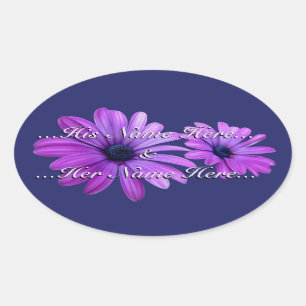 Daisy Stickers Personalised Purple Daisy Stickers