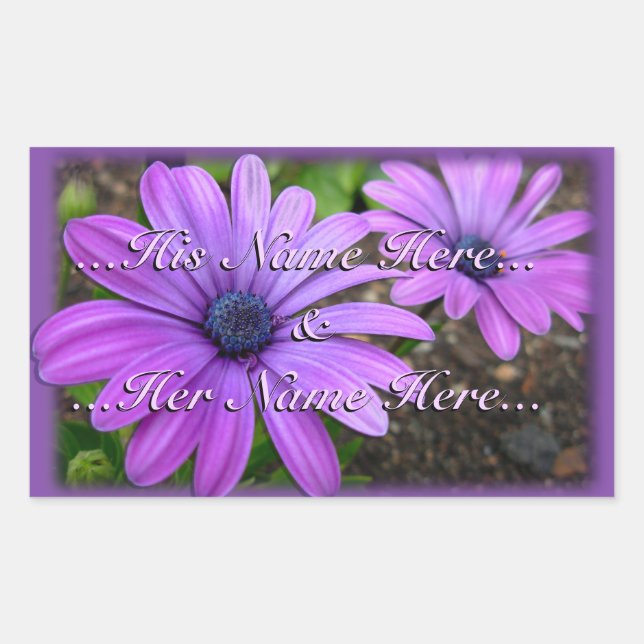 Daisy Stickers Personalised Purple Daisy Stickers (Front)