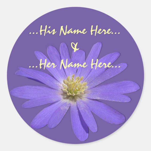 Daisy Stickers Personalised Purple Daisy Stickers (Front)