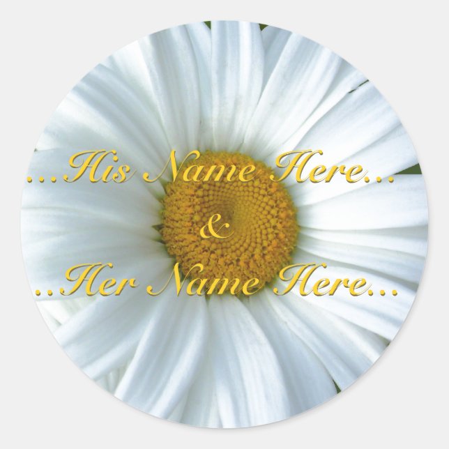 Daisy Stickers Personalised White Daisy Stickers (Front)