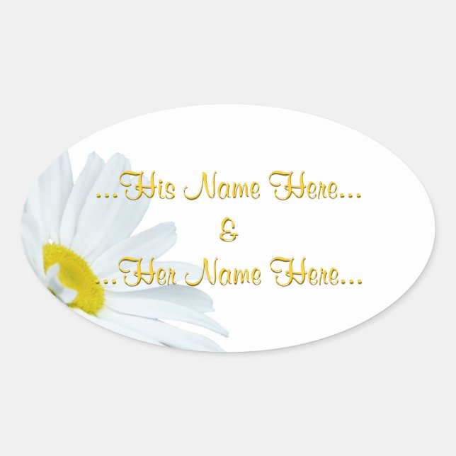 Daisy Stickers Personalised White Daisy Stickers (Front)