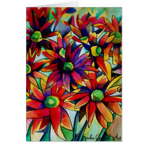 Daisy Straw multicoloured wildflowers art