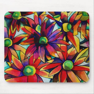 Daisy Straw multicoloured wildflowers Mouse Mat