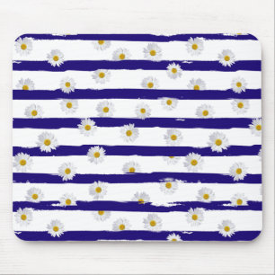 Daisy Stripes Mouse Mat