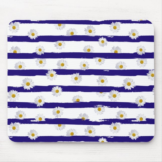 Daisy Stripes Mouse Mat (Front)
