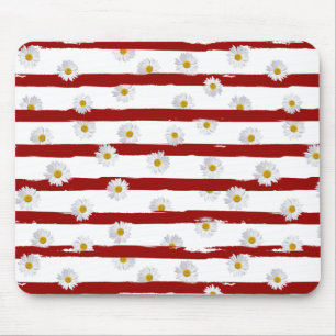 Daisy Stripes Mouse Pad
