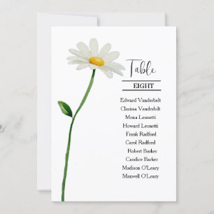 Daisy stylish elegant wedding table seating chart invitation