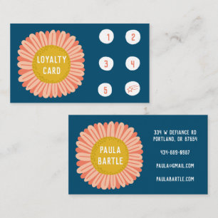 Daisy Sunflower Simple Chic Minimalist 5  Loyalty Card