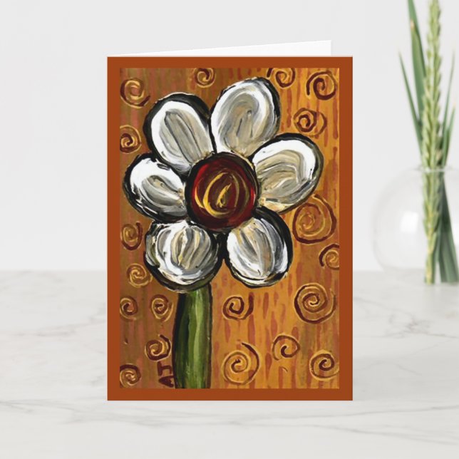 Daisy & Swirlies - notecard (Front)