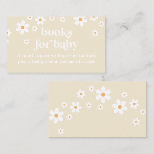 Daisy Tan Retro Baby Shower Books for Baby Enclosure Card (Front/Back)