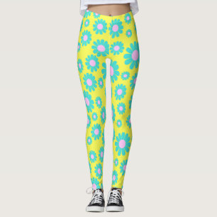 Daisy Teal Yellow Leggings