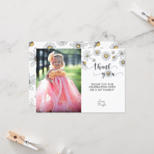 Daisy Thank You Photo Card - White