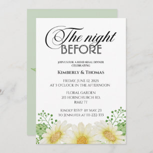 Daisy the night before rehearsal dinner invitation