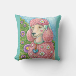 DAISY The Pink Poodle THROW PILLOW