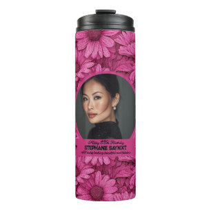 Daisy Theme Girl Birthday Personalised Thermal Tumbler