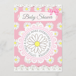 Daisy Themed Girl's Baby Shower Invitation