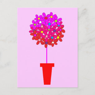 Daisy Topiary in Pinks Postcard