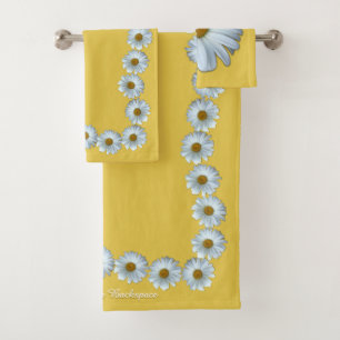 Daisy Towel Sets Personalised Daisy  Flower Towels