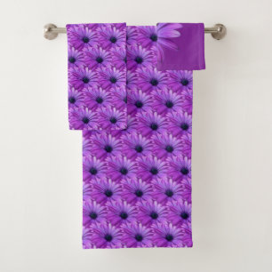 Daisy Towel Sets Personalised Purple Daisy  Towels