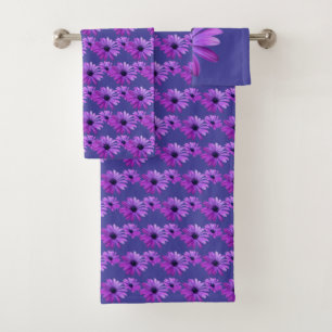 Daisy Towel Sets Personalised Purple Daisy  Towels