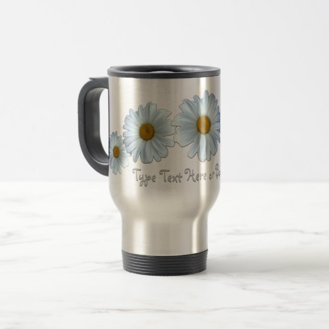 Daisy Travel Mug Personalised Daisies Tumblers (Front Left)