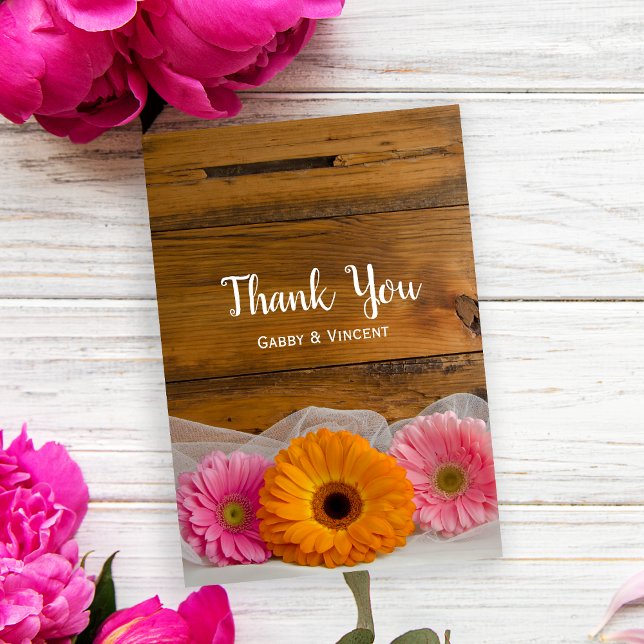 Daisy Trio Country Barn Wedding Thank You Notes (Creator Uploaded)