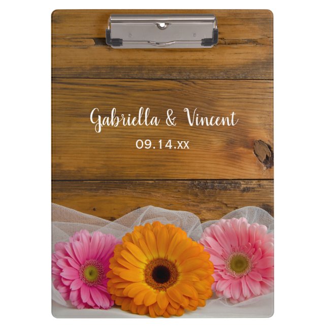 Daisy Trio Country Wedding Planning Clipboard (Front)