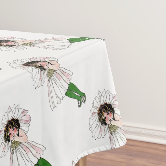 Daisy Vintage Cute Flower Child Girl Kids Tablecloth (In Situ)