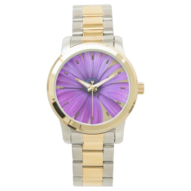 Daisy Watch Purple Daisy Flower Wrist Watch (Front)