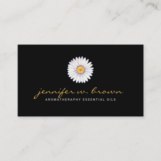 Daisy watercolor aromatheraphy business card (Front)