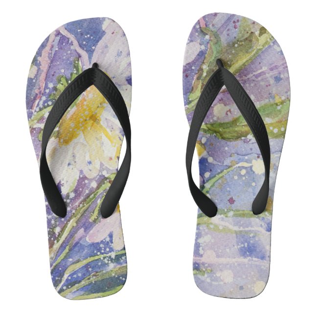 Daisy watercolor flip flops (Footbed)