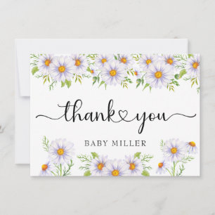 Daisy Watercolor    Floral Thank You Card