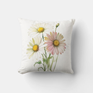 Daisy Watercolor Flower Modern Professional Cushion