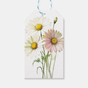Daisy Watercolor Flower Modern Professional Gift Tags