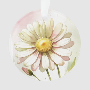 Daisy Watercolor Flower Modern Professional Ornament