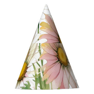 Daisy Watercolor Flower Modern Professional Party Hat