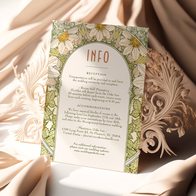 Daisy Wedding Insert INFO Vintage Art Nouveau Invitation (Creator Uploaded)