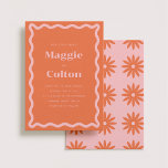 Daisy Wedding Invitation<br><div class="desc">These wedding invitations feature a bold orange colour paired with a light pink, creating a vibrant and playful aesthetic. The retro wave border adds a touch of nostalgia and adds a fun and unique element to the design. The invitations come in multiple colour options, giving you the flexibility to create...</div>