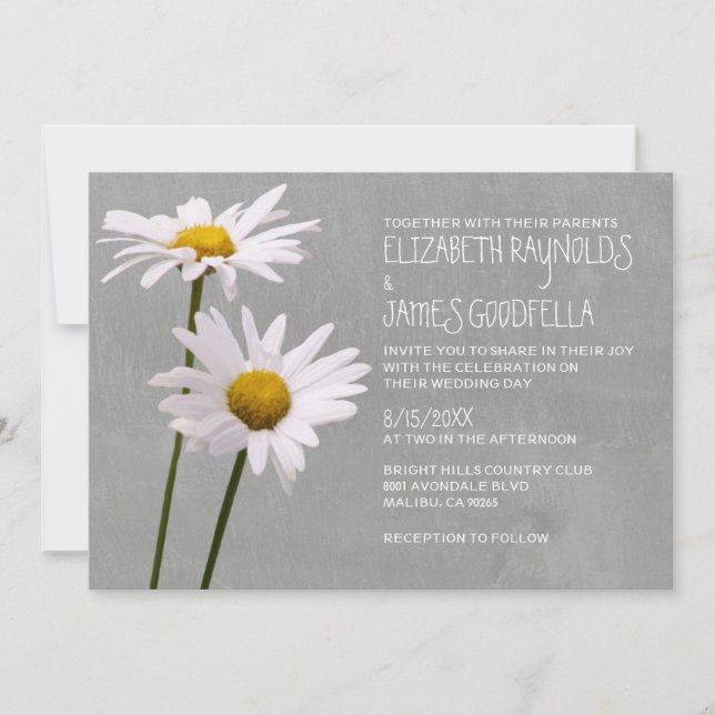 Daisy Wedding Invitations (Front)
